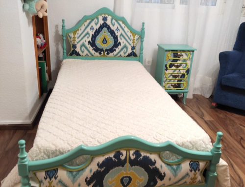 Lacado y tapizado dormitorio infantil clásico para niños en versión fantasía