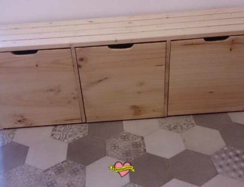 Construcción mueble zapatero de madera maciza a medida