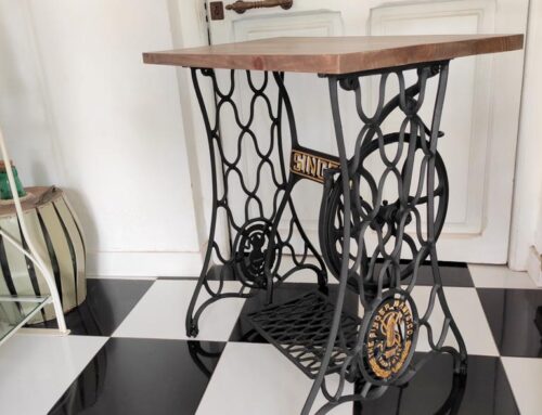 Construcción de mesa con pata de máquina de coser