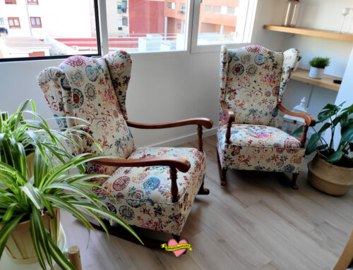 Restauración y tapicería pareja de mecedoras antiguas